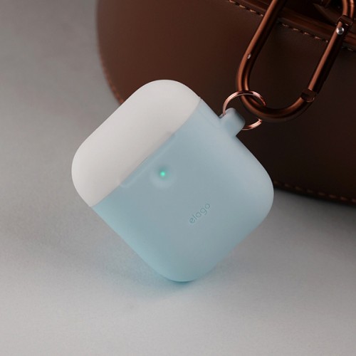 Чехол Elago Hang DUO для AirPods 2 (wireless), голубой с крышками Pink и White