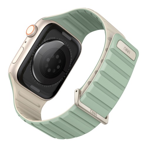 Uniq для Apple Watch 42-41-40 mm ремешок Revix EVO reversible Magnetic Soft Mint/Beige