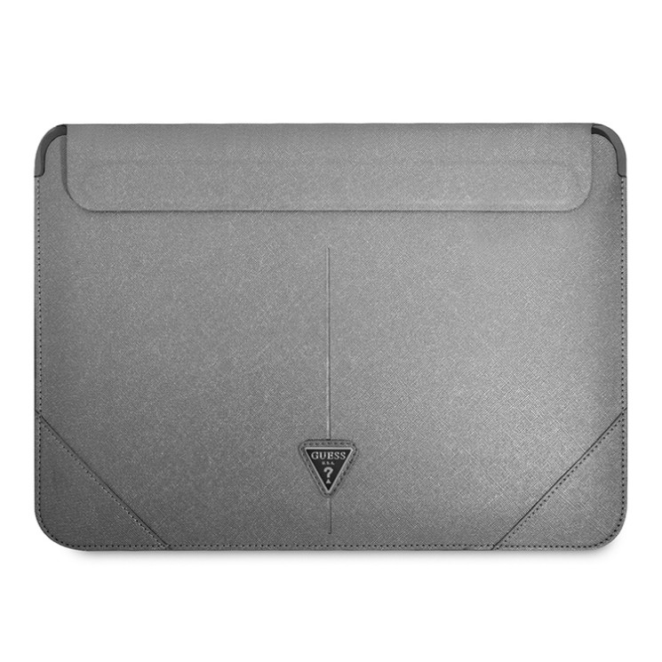 Guess для ноутбуков 13"/14" чехол Sleeve Saffiano with Triangle metal logo Silver