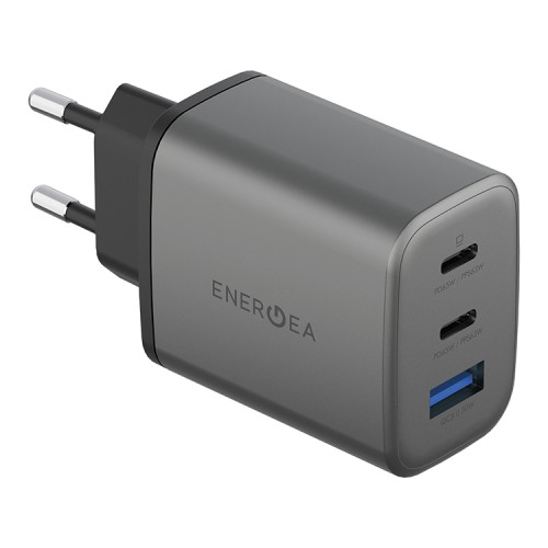 Сетевое зарядное устройство EnergEA Ampcharge GaN 65w, 2USB-C + USB-A PD/PPS/QC3.0, 65 Вт