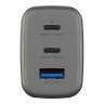 EnergEA СЗУ Ampcharge GaN65, 2USB-C + USB-A PD/PPS/QC3.0 total 65W Gunmetal