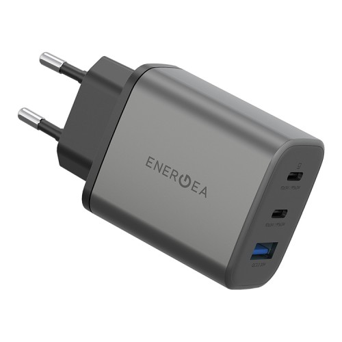 Сетевое зарядное устройство EnergEA Ampcharge GaN 65w, 2USB-C + USB-A PD/PPS/QC3.0, 65 Вт