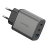 Сетевое зарядное устройство EnergEA Ampcharge GaN 65w, 2USB-C + USB-A PD/PPS/QC3.0, 65 Вт