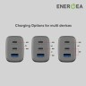 EnergEA СЗУ Ampcharge GaN65, 2USB-C + USB-A PD/PPS/QC3.0 total 65W Gunmetal