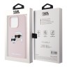 Karl Lagerfeld для iPhone 15 Pro Max чехол Liquid Silicone NFT Karl & Choupette Head Hard Pink (MagSafe)