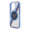 BMW для iPhone 16 Pro Max чехол Motorsport PC/TPU Circle&Tricolor, прозрачный (MagSafe)