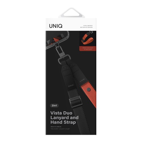 Uniq ремешок на шею/руку Vista Duo 2-in-1 Lanyard and Handstrap Charcoal/Amber