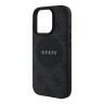 Guess для iPhone 16 Pro Max чехол PU 4G with Round Patch Metal logo Hard Black (MagSafe)