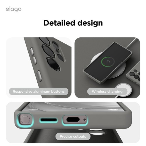 Elago для Galaxy S25 Ultra чехол Soft silicone (Liquid) Medium Grey(Magnetic)