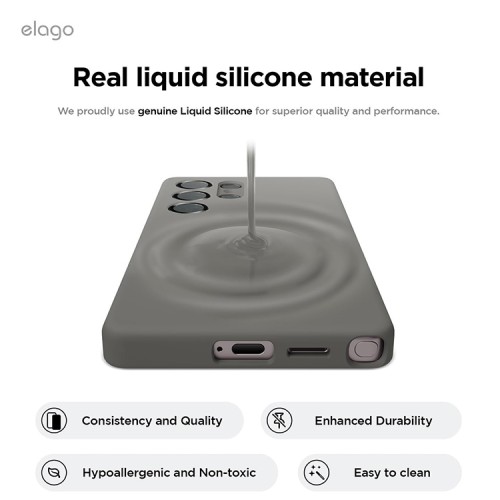 Elago для Galaxy S25 Ultra чехол Soft silicone (Liquid) Medium Grey(Magnetic)