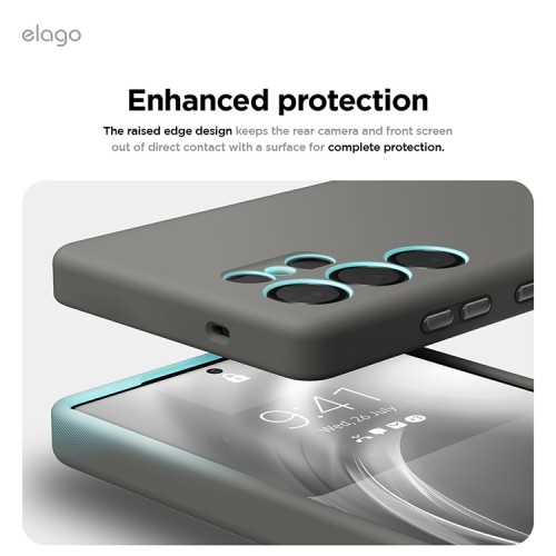 Elago для Galaxy S25 Ultra чехол Soft silicone (Liquid) Medium Grey(Magnetic)