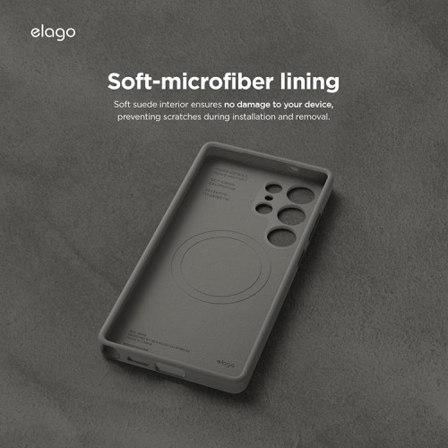 Elago для Galaxy S25 Ultra чехол Soft silicone (Liquid) Medium Grey(Magnetic)