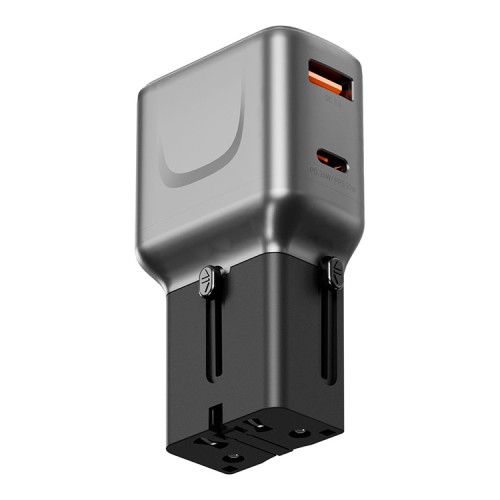 Energea СЗУ TravelGo adapter 35, USB-C + USB-A, PD35W/PPS33W Gunmetal