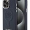 Karl Lagerfeld для iPhone 15 Pro Max чехол PU-кожа Initials & Metal logo Hard Navy (MagSafe)