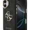 Guess для iPhone 17 чехол PU 4G Big metal logo Gold camera Hard Black