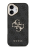 Guess для iPhone 17 чехол PU 4G Big metal logo Gold camera Hard Black