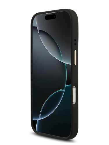 Guess для iPhone 17 чехол PU 4G Big metal logo Gold camera Hard Black