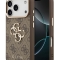 Guess для iPhone 17 Pro Max чехол PU 4G Big metal logo Gold camera Hard Brown