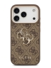 Guess для iPhone 17 Pro Max чехол PU 4G Big metal logo Gold camera Hard Brown
