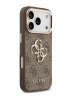 Guess для iPhone 17 Pro Max чехол PU 4G Big metal logo Gold camera Hard Brown