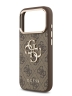 Guess для iPhone 17 Pro Max чехол PU 4G Big metal logo Gold camera Hard Brown