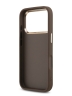 Guess для iPhone 17 Pro Max чехол PU 4G Big metal logo Gold camera Hard Brown