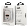 Чехол Karl Lagerfeld Silicone с кольцом для Airpods 1/2, белый