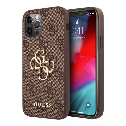 Чехол Guess 4G Big metal logo Hard для iPhone 12 Pro Max, коричневый