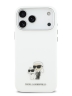 Karl Lagerfeld для iPhone 17 Pro Max чехол Liquid silicone NFT Karl & Choupette Metal pin & Camera Hard White