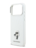 Karl Lagerfeld для iPhone 17 Pro Max чехол Liquid silicone NFT Karl & Choupette Metal pin & Camera Hard White