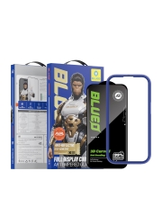 BlueO стекло для iPhone 17 Pro/17/16 Pro, 3D AR Curved Hot Bending Self-Adhensive Black (+inst)