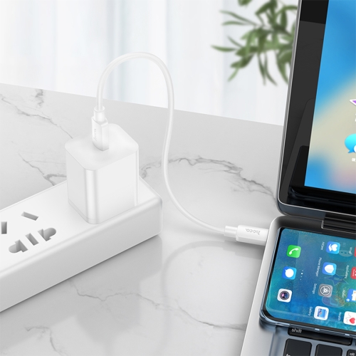 HOCO кабель X96 Hyper PD60W charging data cable Type-C to Type-C (25 см) White