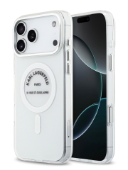 Karl Lagerfeld для iPhone 17 Pro чехол IML RSG logo Metal camera Hard Transparent (MagSafe)