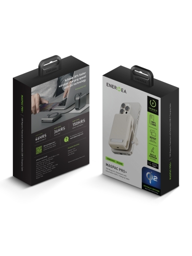 Energea аккумулятор MagPac PRO Plus, 10000W Magsafe QI2 15W USB-C 20W with cable and Stand Sand