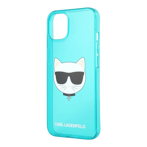 Karl Lagerfeld TPU FLUO Choupette Hard чехол для iPhone 13 mini, голубой