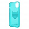 Karl Lagerfeld TPU FLUO Choupette Hard чехол для iPhone 13 mini, голубой