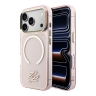 Karl Lagerfeld для iPhone 17 Pro чехол IML Initials Metal logo & Camera прозрачный/розовый (MagSafe)
