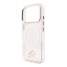 Karl Lagerfeld для iPhone 17 Pro чехол IML Initials Metal logo & Camera прозрачный/розовый (MagSafe)