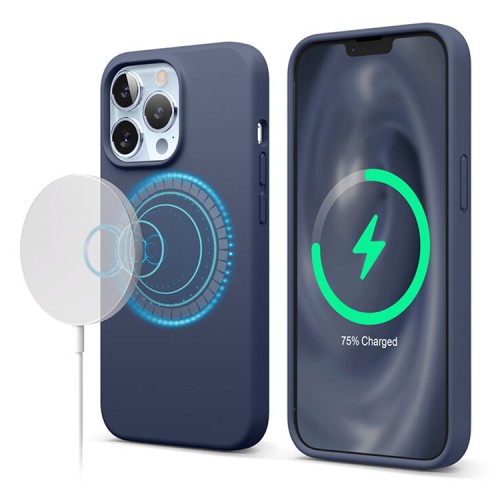 Чехол Elago MagSafe Soft Silicone для iPhone 13 Pro, синий