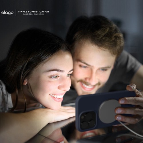 Чехол Elago MagSafe Soft Silicone для iPhone 13 Pro, синий