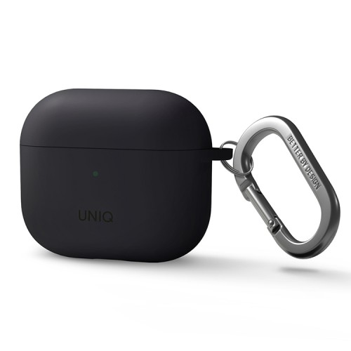 Чехол Uniq NEXO Liquid silicone +carabin +Sports ear hooks для AirPods 3 (2021), серый