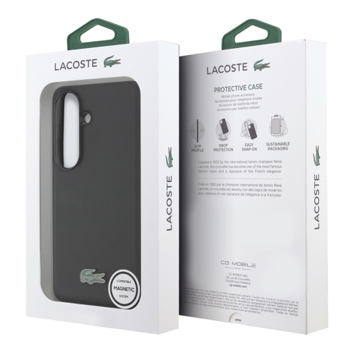 Lacoste для Galaxy S26+ чехол PVC Lacquer Metal logo Hard Black (MagSafe)