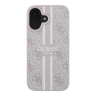 Guess для iPhone 16 чехол PU 4G Stripes Hard Pink (MagSafe)