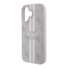 Guess для iPhone 16 чехол PU 4G Stripes Hard Pink (MagSafe)