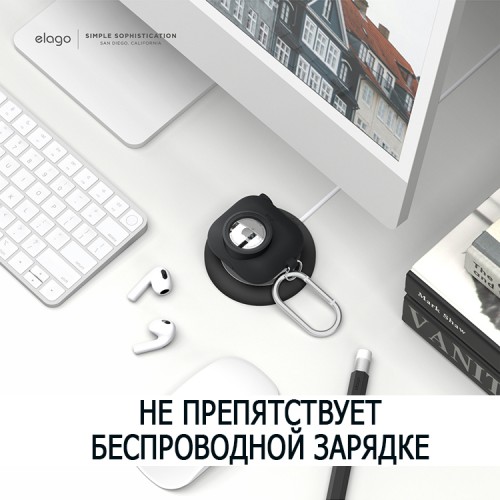 Чехол Elago Unique AT Snarpshot Hang case для AirPods 3 (2021), Black