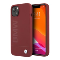 Чехол BMW Signature Liquid Silicone Laser logo для iPhone 13, красный (Magsafe)