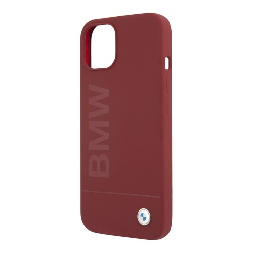 Чехол BMW Signature Liquid Silicone Laser logo для iPhone 13, красный (Magsafe)