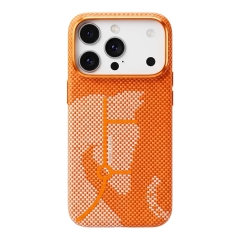 BlueO чехол для iPhone 17 Pro Max/18 Pro Max, Steed Woven Air Aramid (Kevlar) Orange (MagSafe)