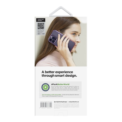 Чехол Uniq Combat Duo для iPhone 14 Pro, фиолетовый/розовый