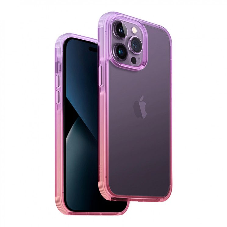 Чехол Uniq Combat Duo для iPhone 14 Pro, фиолетовый/розовый